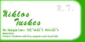 miklos tuskes business card